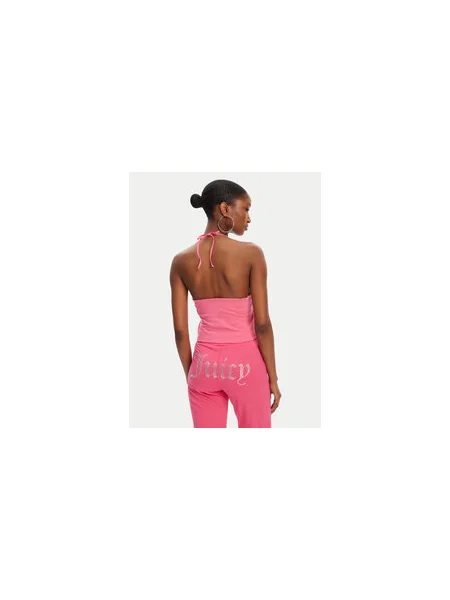 Juicy Couture Felső Tied Slim Fit rózsaszín