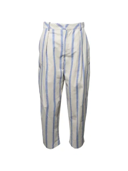 Pantaloni Front Street 8 cu dungi streetstyle alb