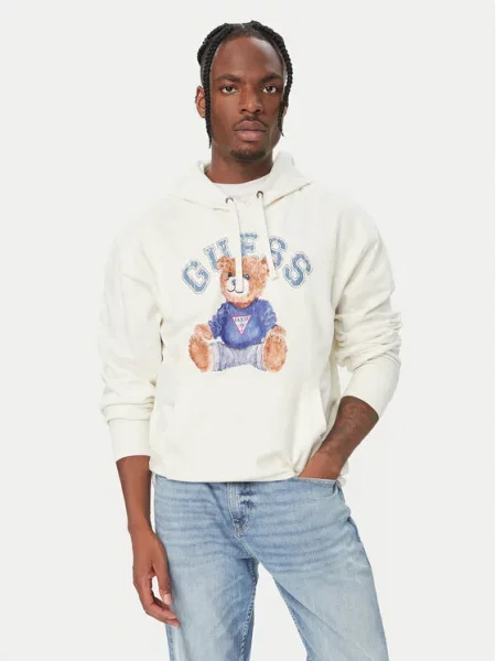 Guess Pulóver Krém Oversize