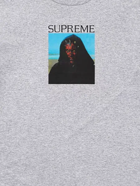 Тениска Supreme с принт сиво