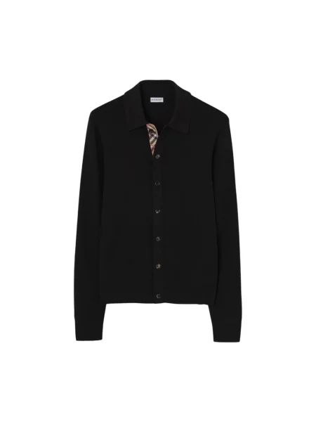 Kardigan Burberry wełniany czarny