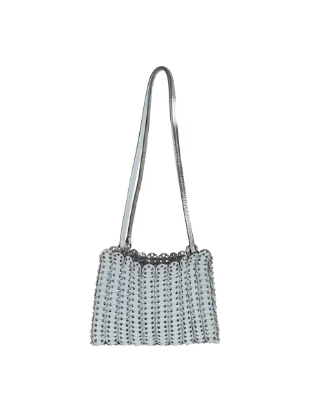 Torebka skórzana Rabanne elegancka skórzana niebieska