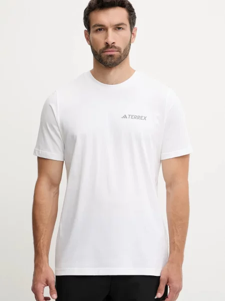 Спортна тениска adidas TERREX с десен бяло