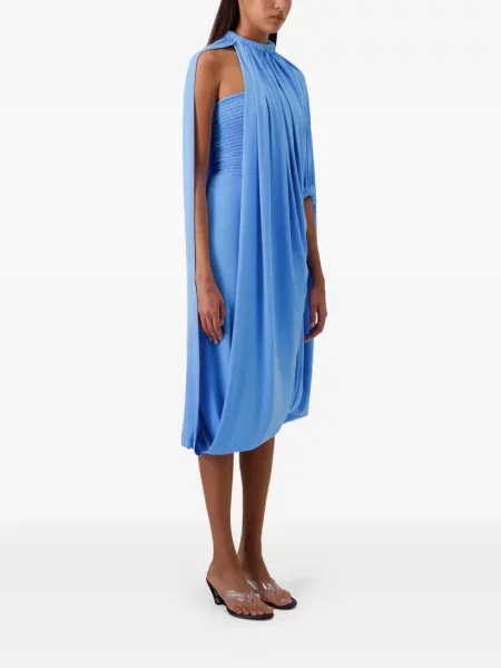 Rochie Coperni asimetrică drapată albastru