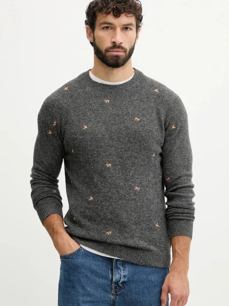 Pepe Jeans pulover din amestec de lână gri