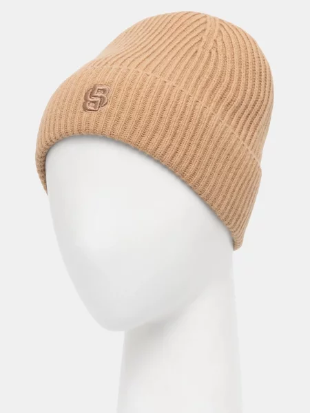 Шерстяная шапка Boss бежевая
