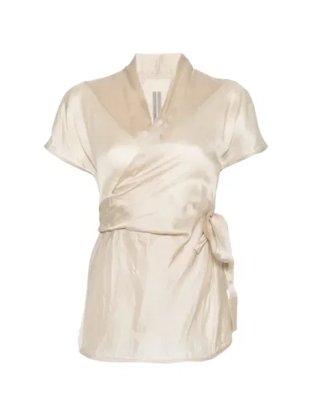 Талия блуза Rick Owens с V-образно деколте връзки