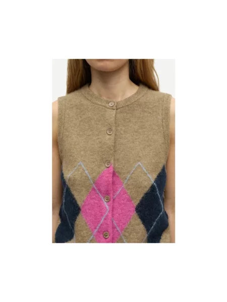 Sweter Samsoe Samsoe wełniany brązowy