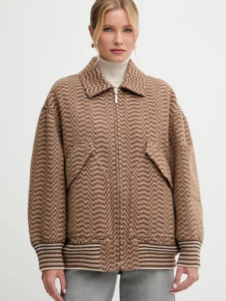 Missoni jachetă din amestec de lână de tranziție maro