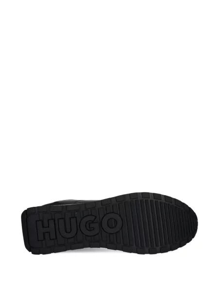 Sneakerși Hugo cu șireturi din dantelă negru