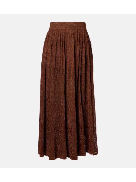 Spódnica midi Zimmermann koronkowa do kolan brązowa