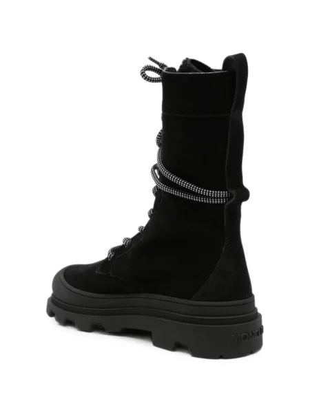 Μπότες Moncler με κορδόνια σουέτ μαύρο