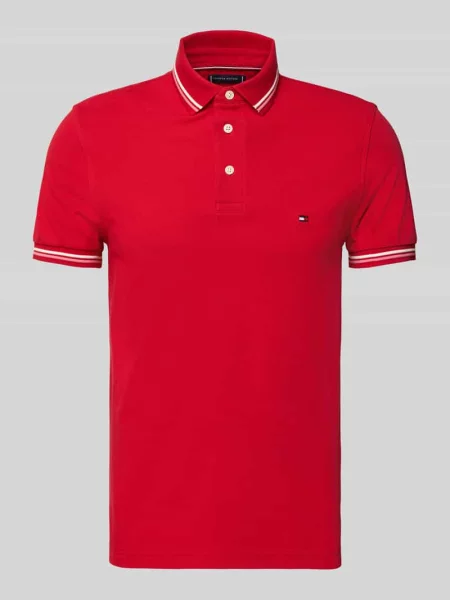 Tommy Hilfiger polo gładki czerwony
