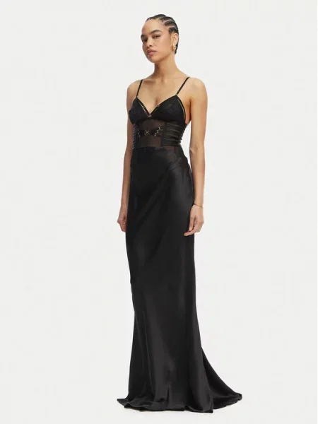 Elisabetta Franchi De satin rochie negru