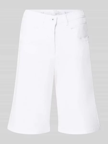 Bermudy wide leg z mieszanki bawełny Raphaela By Brax białe