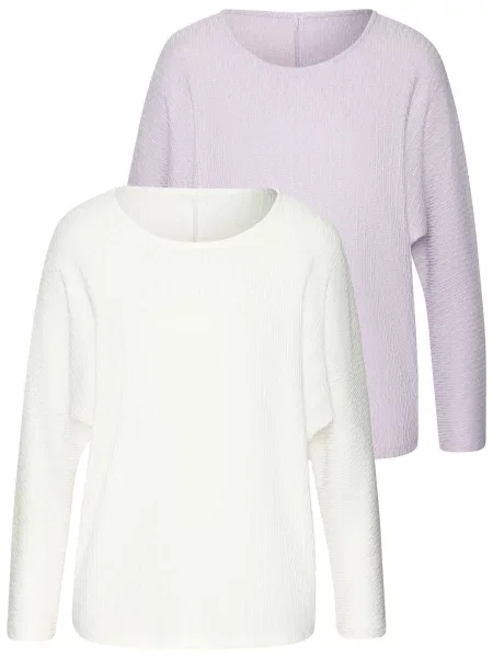 VIVANCE Tričko krémová / lenvandulová