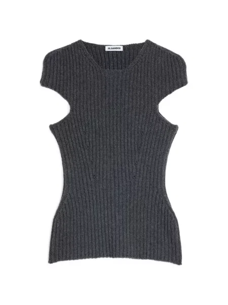 Top Jil Sander de lână gri