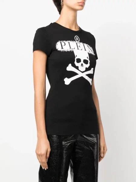 Krátké tričko Philipp Plein s potiskem černé