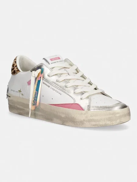 Crime London DELUXE WEDGE sneakers pentru femei din piele alb