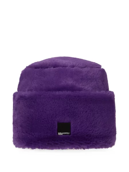 Căciulă Karl Lagerfeld Jeans cu blană violet