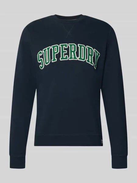 Bluza o kroju regular fit z mieszanki bawełny z wyhaftowanym logo Superdry granatowa