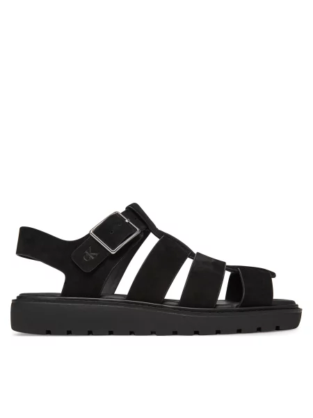 Sandali Calvin Klein Jeans Fisherman Hw Sandal Lth črna