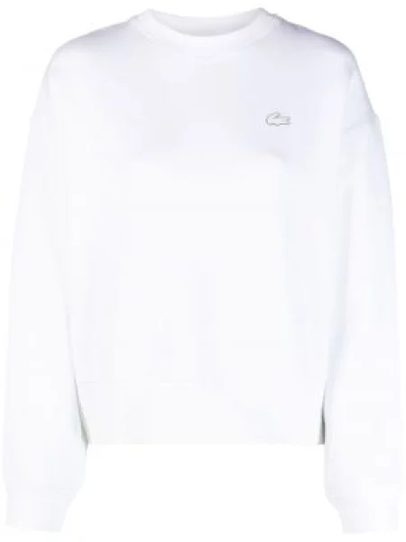 Hanorac Lacoste cu aplicații lung alb