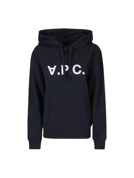 A.P.C. bluza hoodie standard grand vpc GOTS granatowy z kapturem z aplikacją niebieska