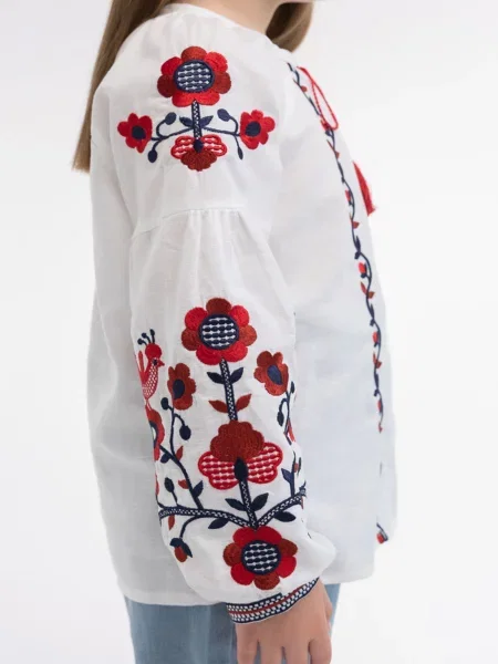 Детская рубашка Folk Moda белая