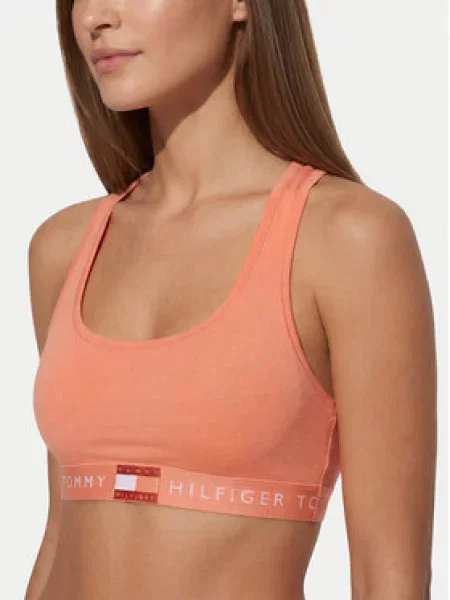 Tommy Hilfiger Sportinė liemenėlė Heritage Logo Underband Racerback Bralette oranžinė