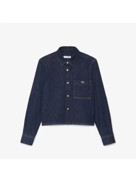 Lacoste Lekka Koszula Jeansowa Regular Fit niebieska