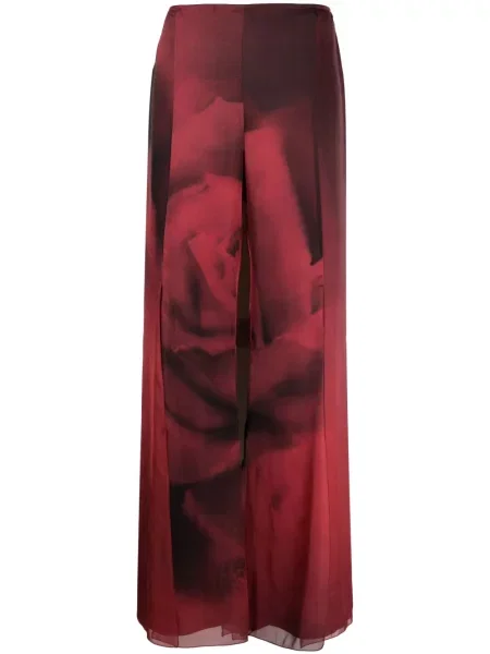 Pantaloni Alberta Ferretti de mătase cu imagine evazate
