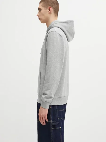 Μπλούζα Carhartt WIP Hooded Script Embroidery Sweat με κουκούλα γκρι