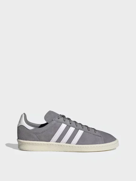 Кожаные кеды Adidas серые