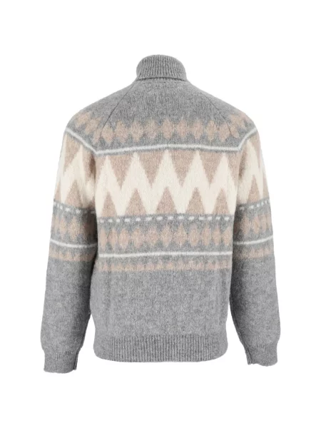 Pulover Peserico cu imprimeu geometric gri