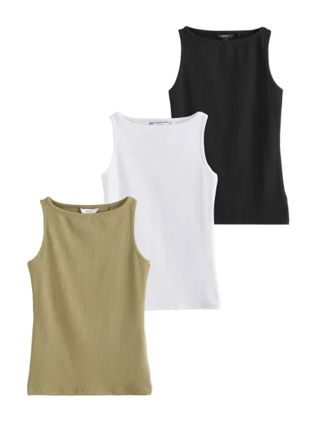 Next Top kaki / negru alb