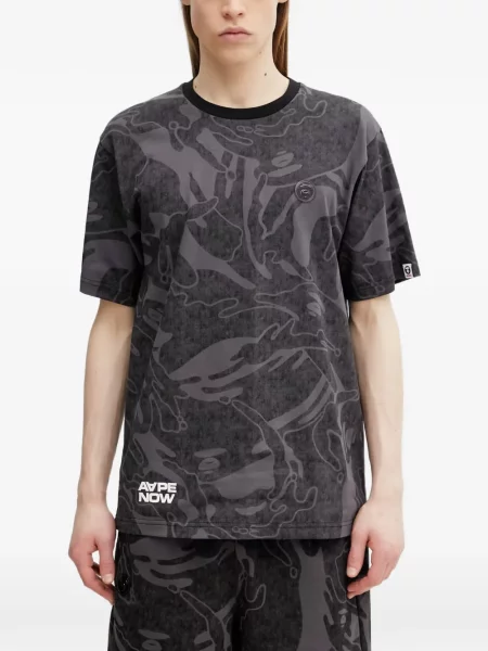 Tricou Aape By A Bathing Ape cu imagine cu model camuflaj negru