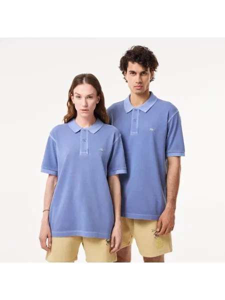 Поло Lacoste голубое