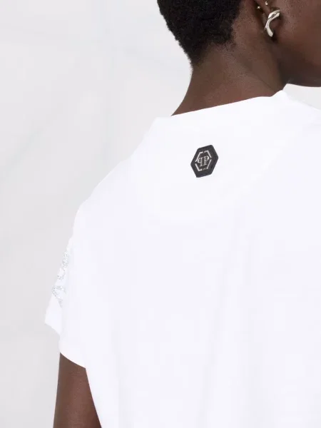 Decupat tricou Philipp Plein alb