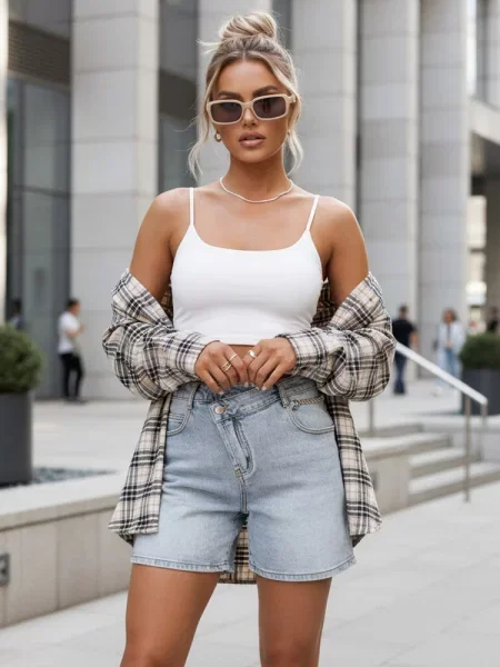 Pantaloni scurți de sport Dstreet alb