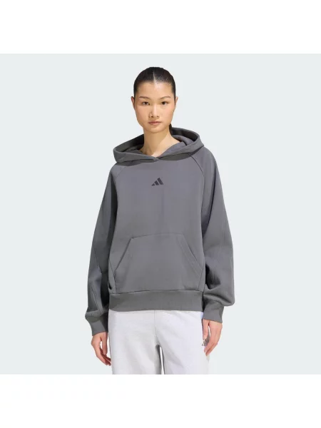 BLUZA Z KAPTUREM I MAŁYM LOGO ADIDAS KIT szara