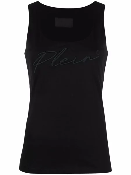 Top Philipp Plein cu broderie negru