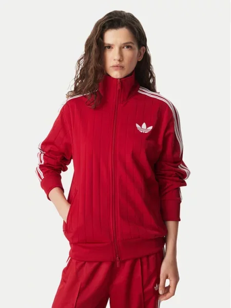 Adidas Світшот Pinstripe Firebrid Loose Tracktop червоний