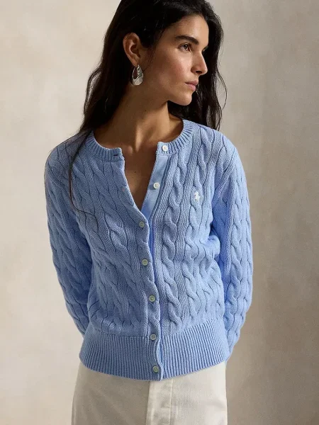 Polo Ralph Lauren kardigan COTTON-LSL-CRD niebieski