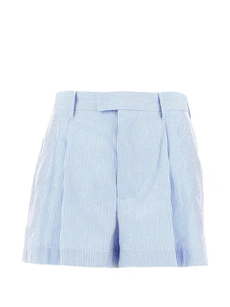 Pantaloni scurți Armarium cu dungi plisate albastru
