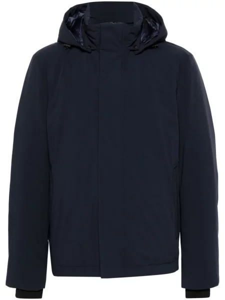 Geacă Woolrich cu glugă albastru