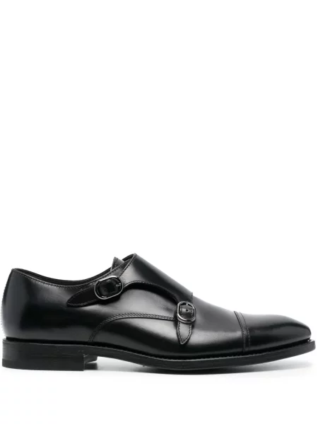 Pantofi monk Henderson Baracco din piele cu cataramă negru