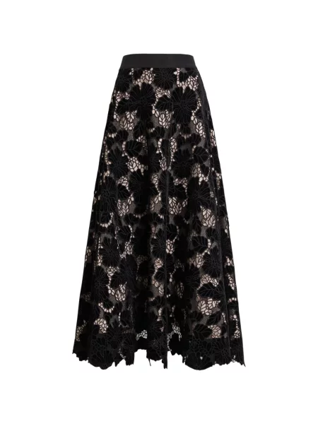 Maxi fusta maxi Alice + Olivia din dantelă negru