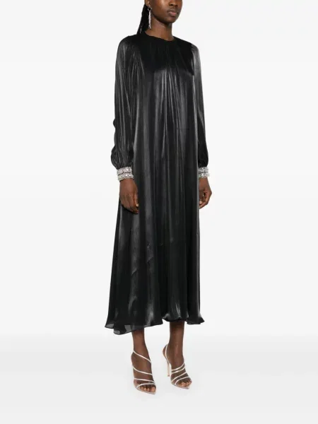 Rochie maxi Nissa cu mărgele negru