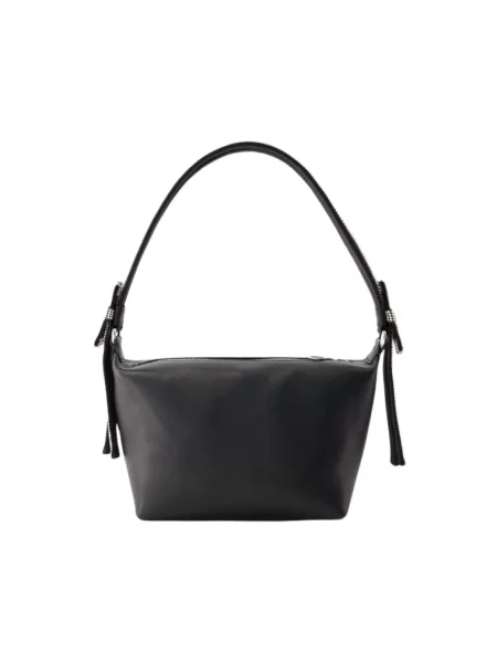 Torebka skórzana Kara z kokardką skórzana czarna